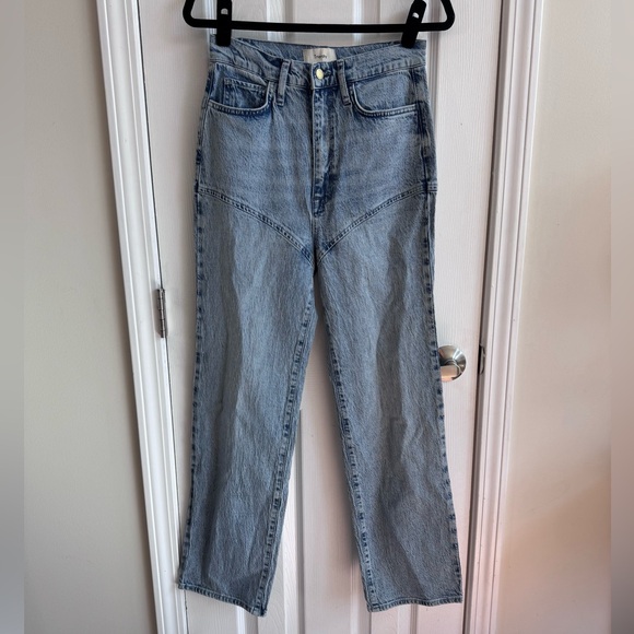 TRIARCHY Stirrup High Waisted Seamed Straight Denim Jeans Size 27 Neiman Marcus - Picture 3 of 9